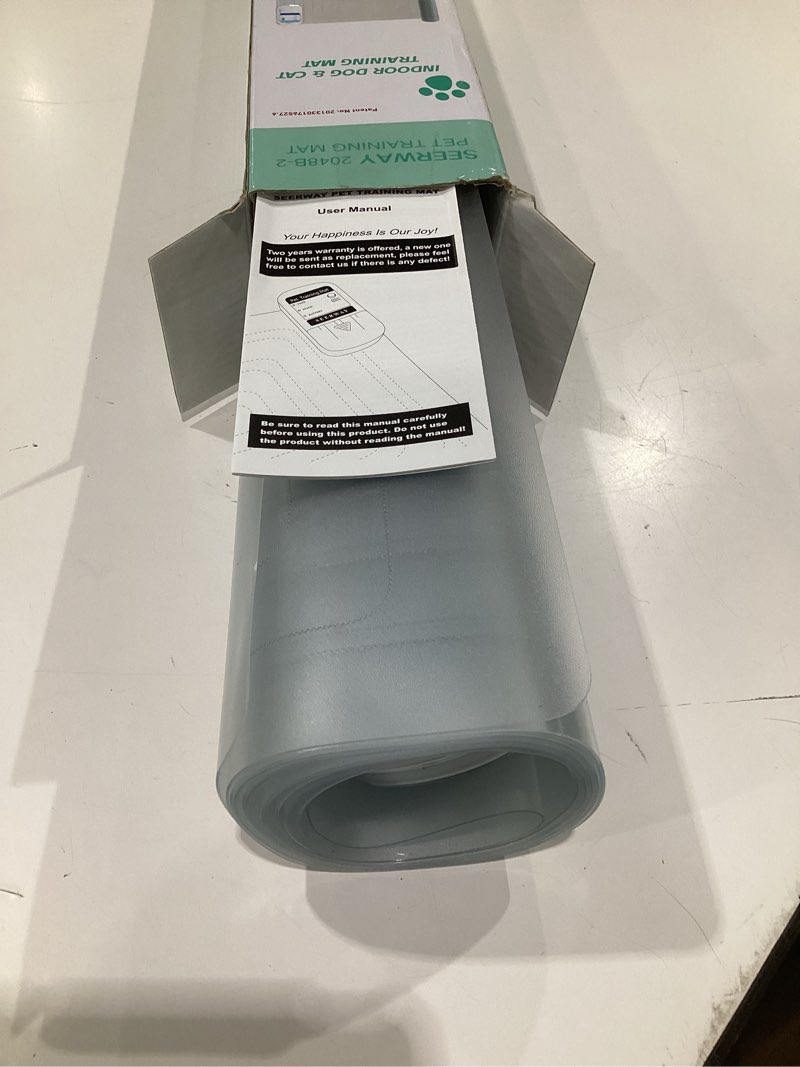 Condition photo showing Good Condition for seerway scat pet shock mat 2 pieces, shock pads for dogs and cats training indoor, electric repellent mat keeps pets off couch, sofa, countertop, 3 modes, 2 pieces same size, battery operated 48"x20" large