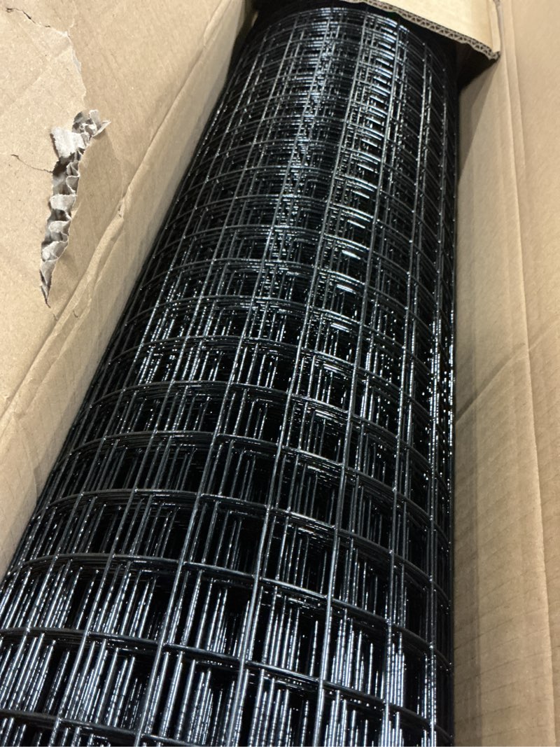 Condition photo showing Good Condition for 24'' x 50' 1inch Hardware Cloth 16 Gauge Black Vinyl Coated Welded Fence Mesh for Home and Garden Fence and Home Improvement Project (24'' x 50') 24inch×50ft