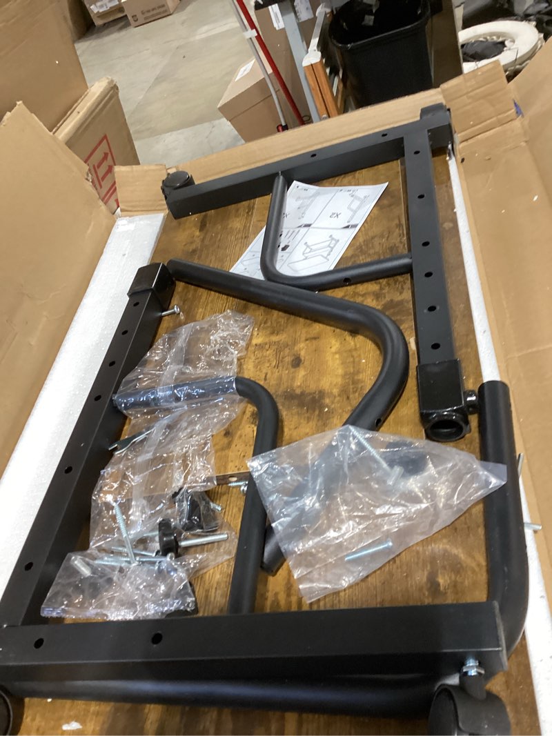 Condition photo showing New/Like New for mount-it mobile stand up desk / height adjustable computer work station rolling presentation cart with monitor arm (mi-7942b), black