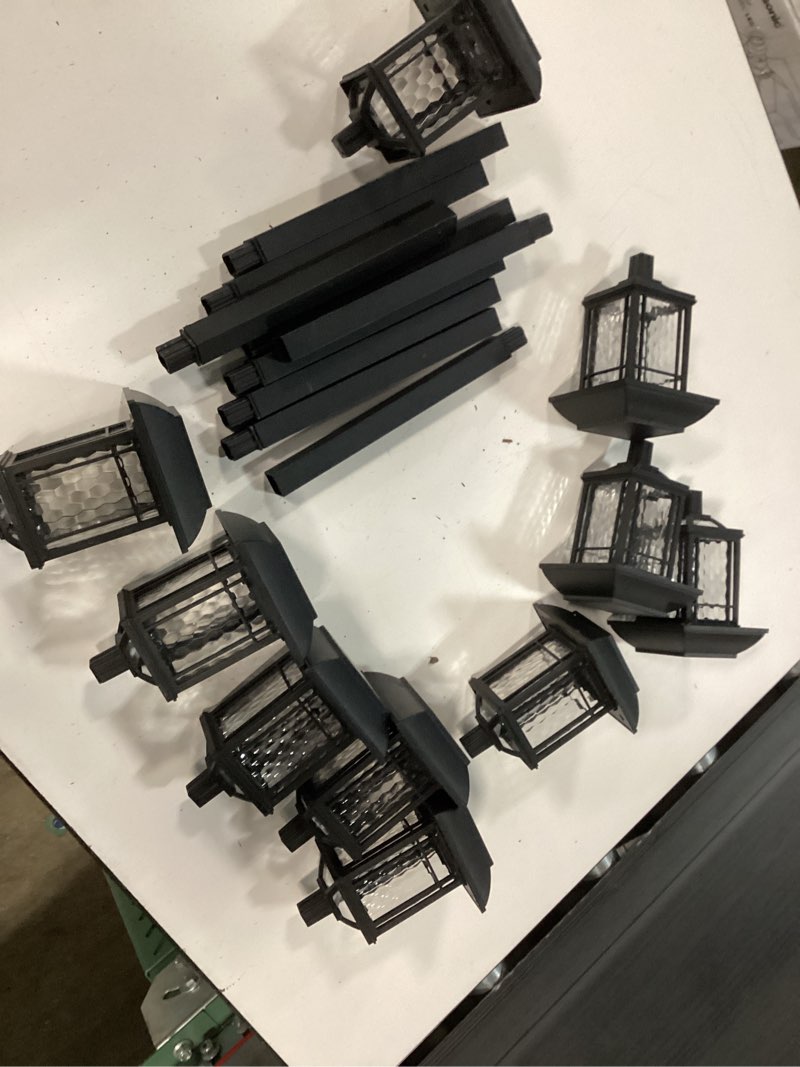 Condition photo showing As Is for hampton bay solar black led 3000k 8-lumens landscape pathway light 10pc