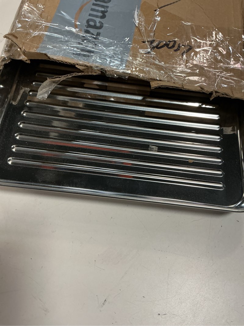 Condition photo showing Good Condition for ROTTAY Baking Sheet, Half Sheet Pan with Cooling Rack Set [2 Pans + 2 Racks], Stainless Steel Baking Pan for Oven, Warp Resistant & Heavy Duty & Rust Free, Size 18 x 12 x 1 Inches 18" X 12" X 1"