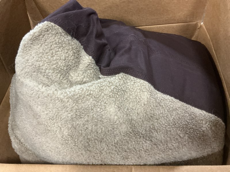 Condition photo showing As Is for Carhartt Durable Canvas Pet Bed, Water Resistant Firm Duck Dog Bed, Deep Wine (Sherpa Top), Large Deep Wine (Sherpa Top) Large