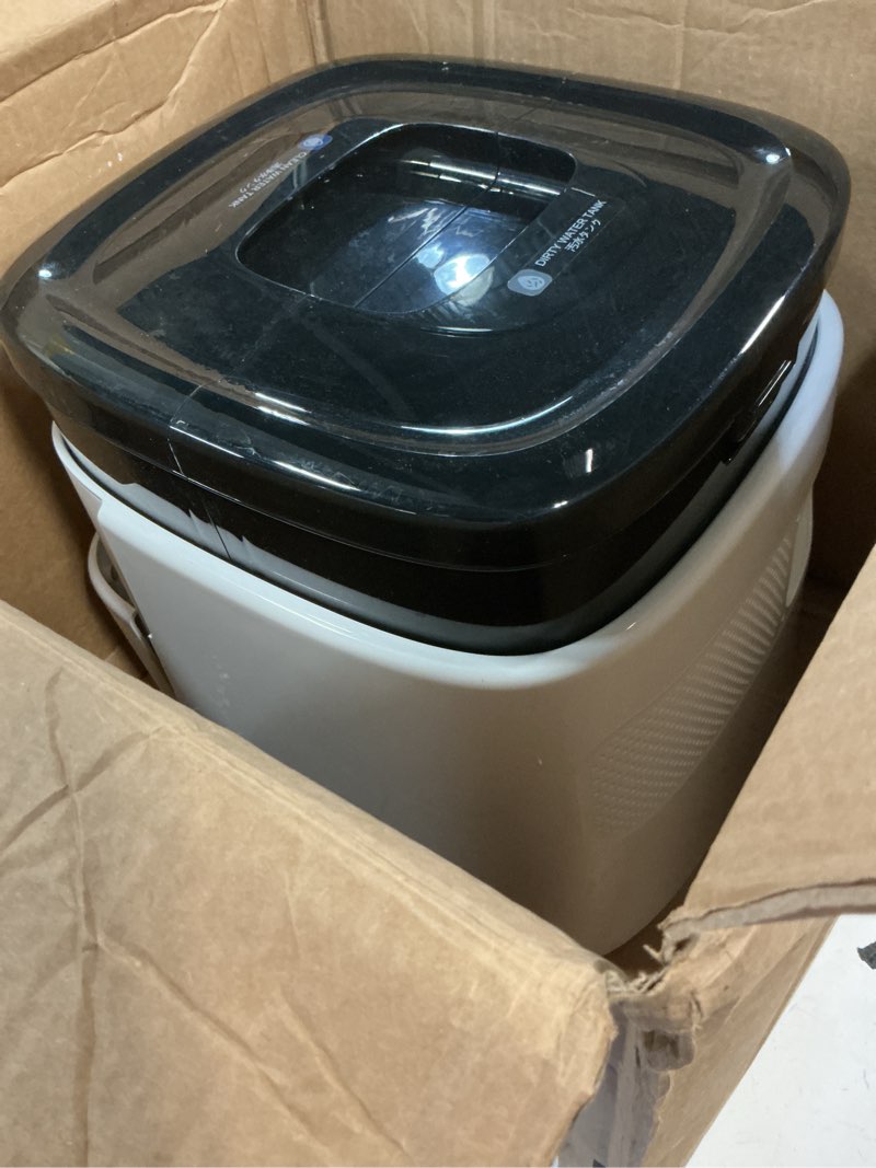 Condition photo showing As Is for lefant robot vacuum and mop, 12000pa suction, 90-day self-emptying, obstacle avoidance, auto mop washing&drying, all-in-one for pet hair carpet, 5g wifi alexa/app/iwatch control, m3 white