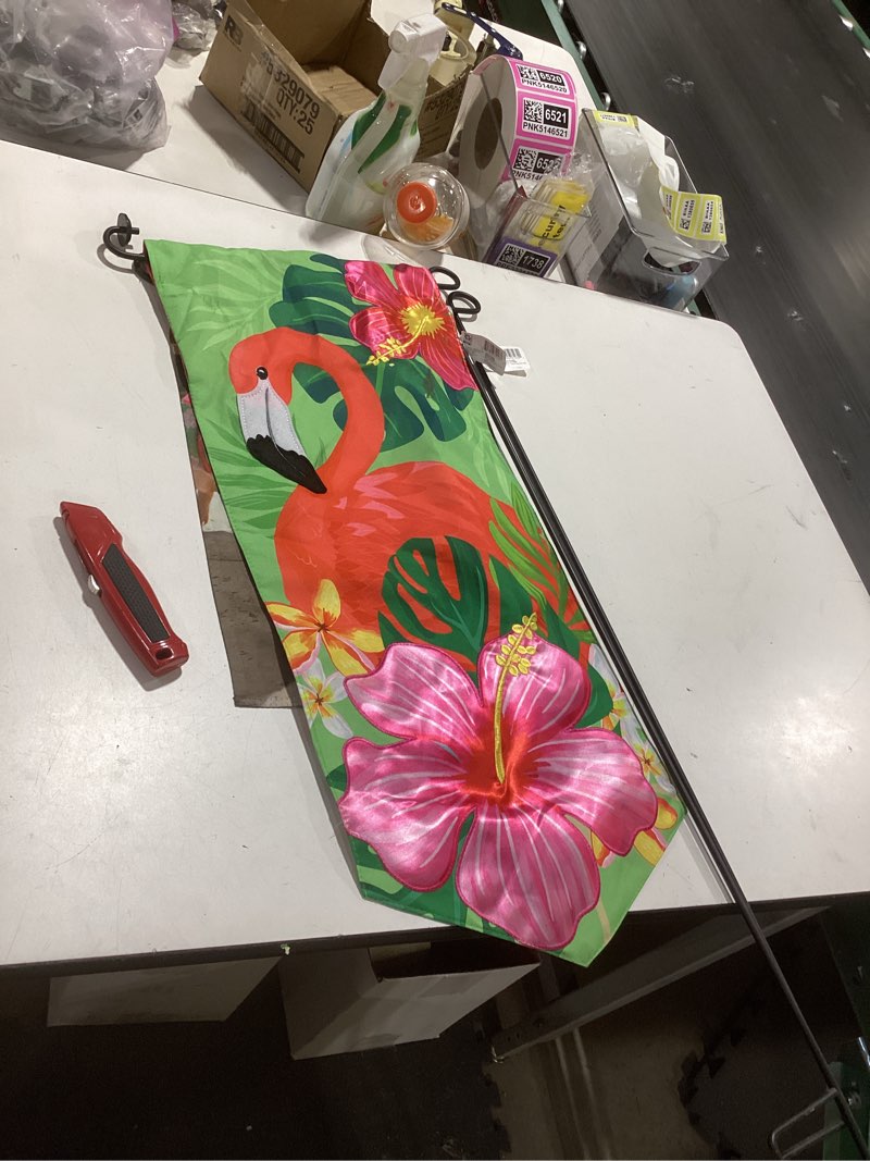 Condition photo showing As Is for style selections garden flag stand. flag may vary