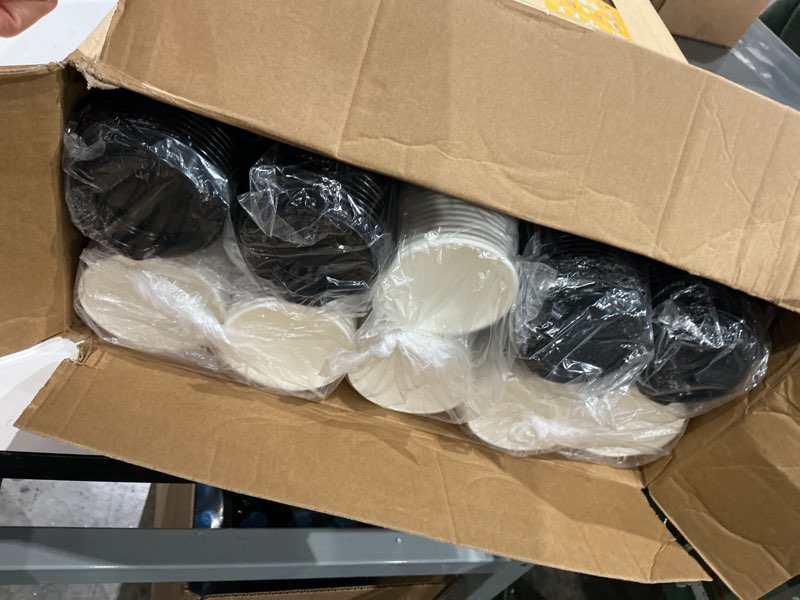 Condition photo showing Good Condition for racetop 12 oz 500 pack disposable paper coffee cups with lids and sleeves, hot cups, paper cups with lids, ideal for home/office white 12 oz 500 pack with lids and sleeves
