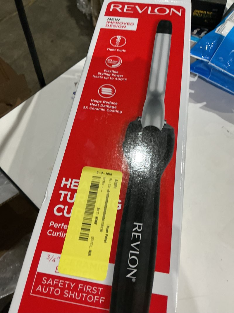 Condition photo showing As Is for revlon perfect heat 3/4" triple ceramic curling iron, black