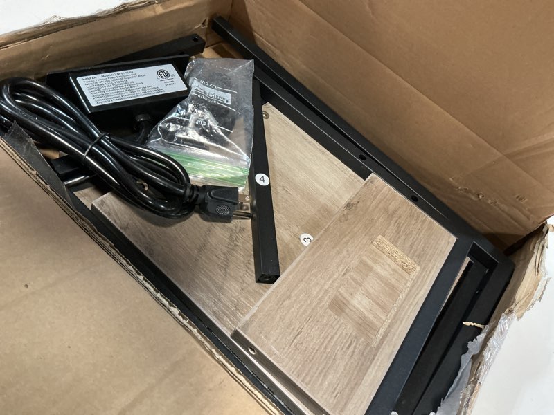 Condition photo showing Good Condition for vagusicc c shaped end table with charging station, small side table for couch, slide under sofa table for living room bedroom, round couch side table, c table for couch snack table tv tray, greige