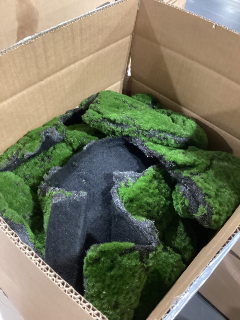Condition photo showing As Is for artificial moss turf, 1x1m(3.2x3.2ft) diy simulation artificial moss for patio, balcony, deck, yard, art wall, florist decor green2