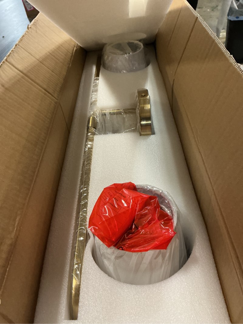 Condition photo showing New/Like New for bathroom light fixtures, 5 light brushed gold vanity lights with flared white fabric shade, 35 inch wall sconce, modern sconces wall lighting for hallway bedroom, vl837-bg-5 brushed gold 5-light