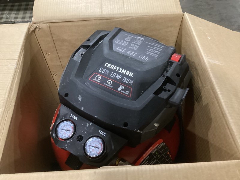 Condition photo showing As Is for Craftsman Air Compressors 6 Gallon Portable Pancake Air Compressor,Oil Free Max 150 Psi 1.0HP 2.6 CFM@90PSI Electric Air Compressor Shop Air Compressor, CMXECXA02106410