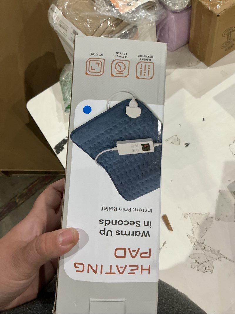 Condition photo showing Good Condition for heating pad for gifts soothing heat therapy for women & men, perfect christmas, mothers day, birthday gifts for her, dad gifts & white elephant gift, cozy stocking stuffer for women/mom blue 12'' x 24''