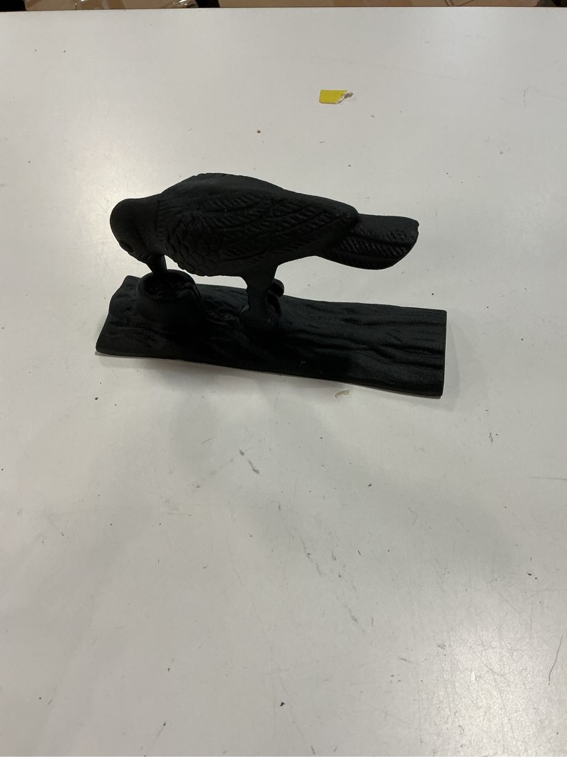 Condition photo showing Good Condition for renovators supply manufacturing?? heavy woodpecker door knocker – cast iron construction, rsf finish, 6.5 inch long with mounting hardware black finish