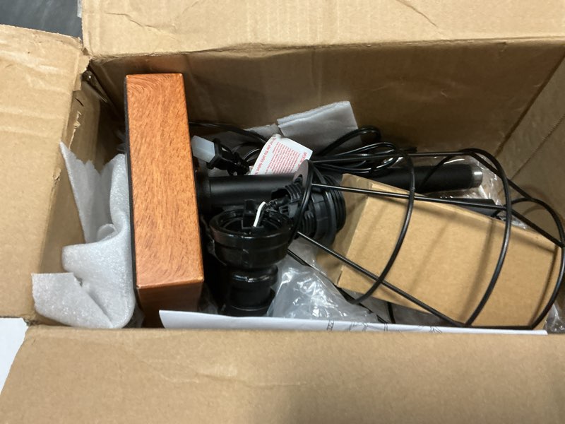 Condition photo showing As Is for industrial touch control table lamp, led bulb included, 3 way dimmble lamp with 2 usb ports and ac outlet, bedside nightstand desk lamps with metal cage shade for bedroom living room farmhouse