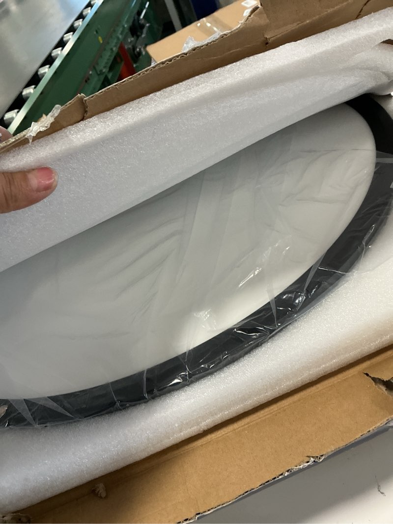 Condition photo showing Good Condition for 24 Inch Flush Mount Ceiling Light, 48W Dimmable LED Fixture 4800LM, 3000K/4500K/6000K Adjustable, Round Ceiling Lamp for Bedroom, Kitchen, Living Room, Dining Room, Bathroom, Black Black 24 Inch