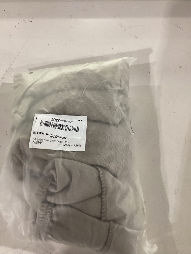 Condition photo showing Good Condition for songrey waterproof seat covers for dining chairs set of 4, no rear chair covers, stretch removable washable chair slipcover protector, taupe taupe 4