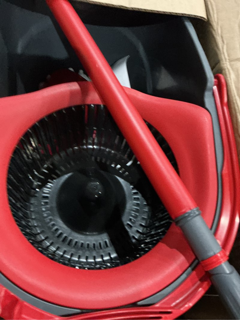 Condition photo showing Good Condition for o-cedar easywring microfiber spin mop, bucket floor cleaning system, red, gray, standard easywring spin mop & bucket