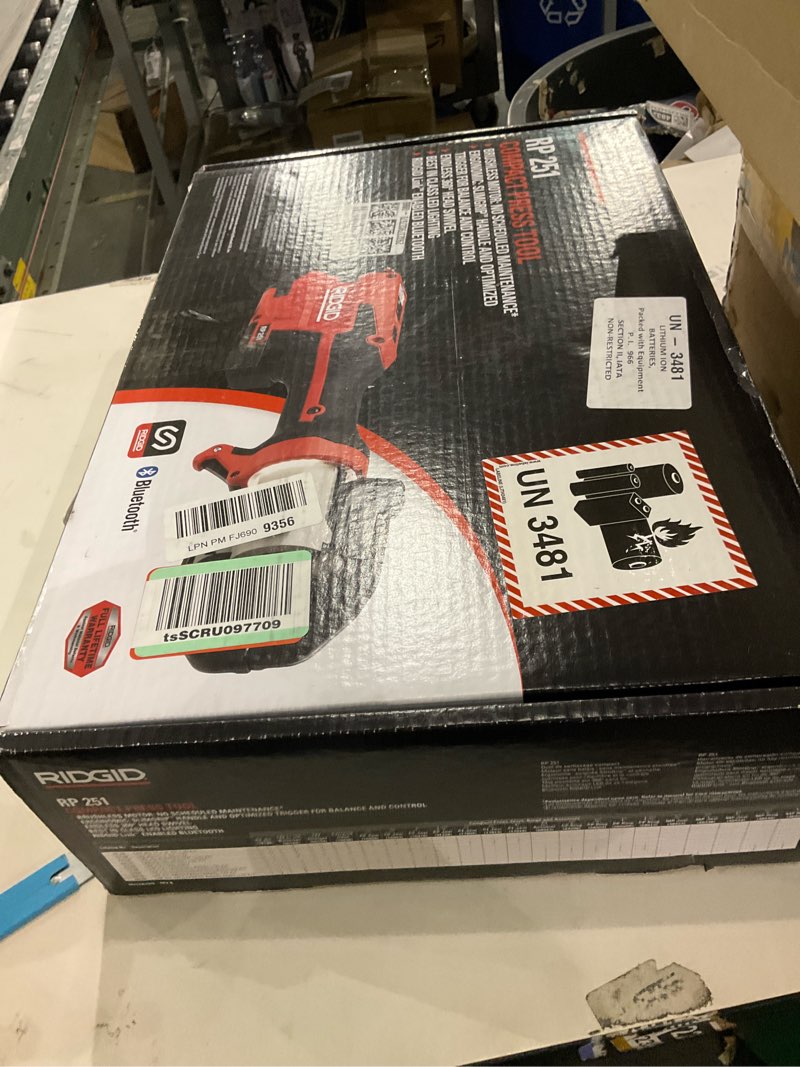 RIDGID 78198 RP 251 Compact Press Tool Battery Kit with ProPress Rings (1/2" to 1-1/4") and C1 Actua