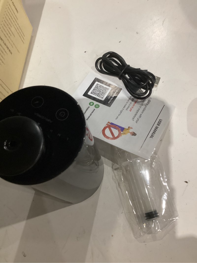 Condition photo showing As Is for airversa waterless diffuser for essential oil, car diffsuer, battery operated nebulizer, 0.7 fl oz/ 20ml, mini scent air machine, 3 timers & 3 mist levels for home, room, car, office - an6 black 01black