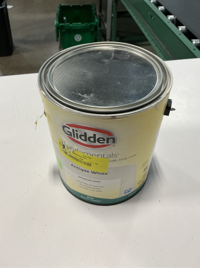 Condition photo showing As Is for 1 gal. ppg1145-2 antique white flat interior latex paint