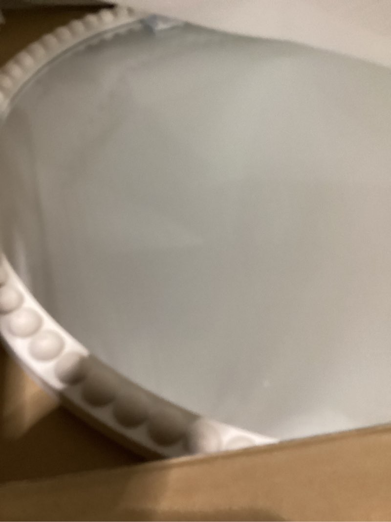 Condition photo showing New/Like New for WallBeyond Round Mirrors for Wall Decor, 30'' Wall Mirror Decorative with Beaded Framed for Home Decoration Entryway Living Room Bedroom, White 30"L x 30"W Ballpoint White
