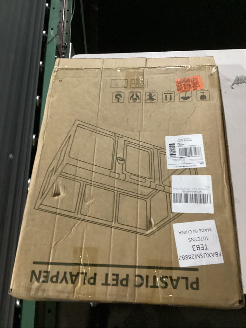 Condition photo showing New/Like New for Clear Acrylic Dog Playpen Indoor, Puppy Cat Playpen, Small Pet Play Pen (White, Door+Panel) White Door+Panel