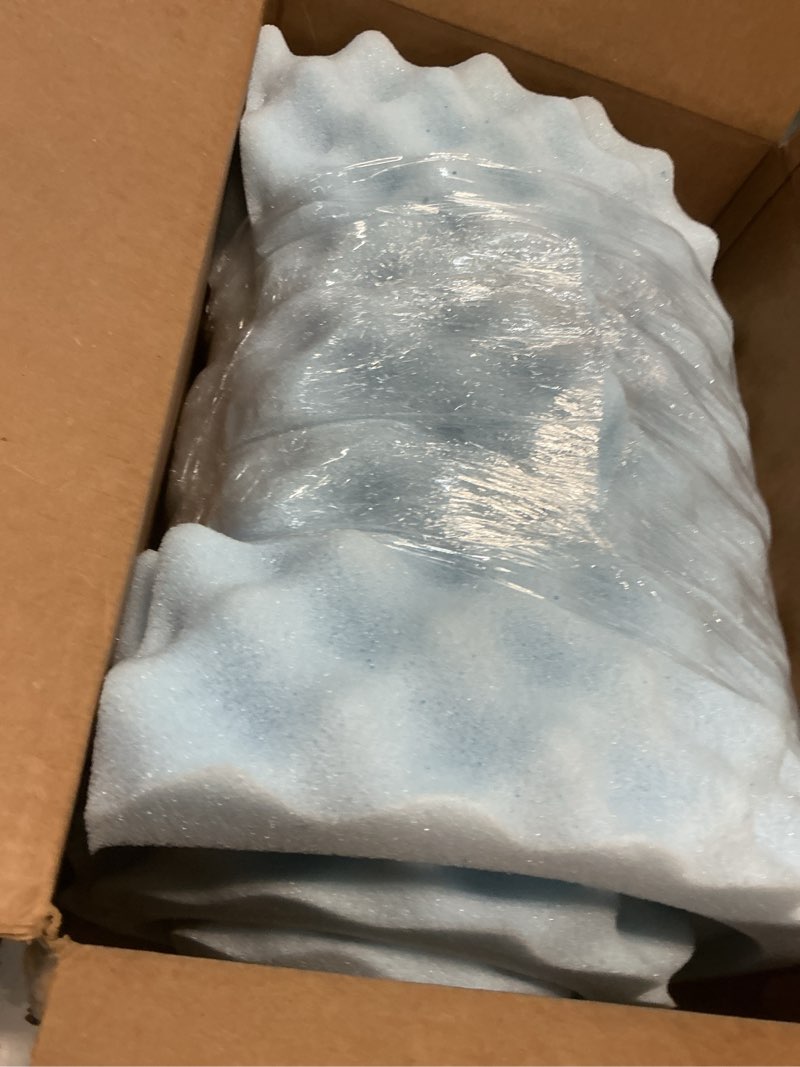 Condition photo showing New/Like New for best price mattress 2 inch egg crate memory foam, cooling gel infusion, twin mattress topper, dorm essentials, blue 2 inch twin