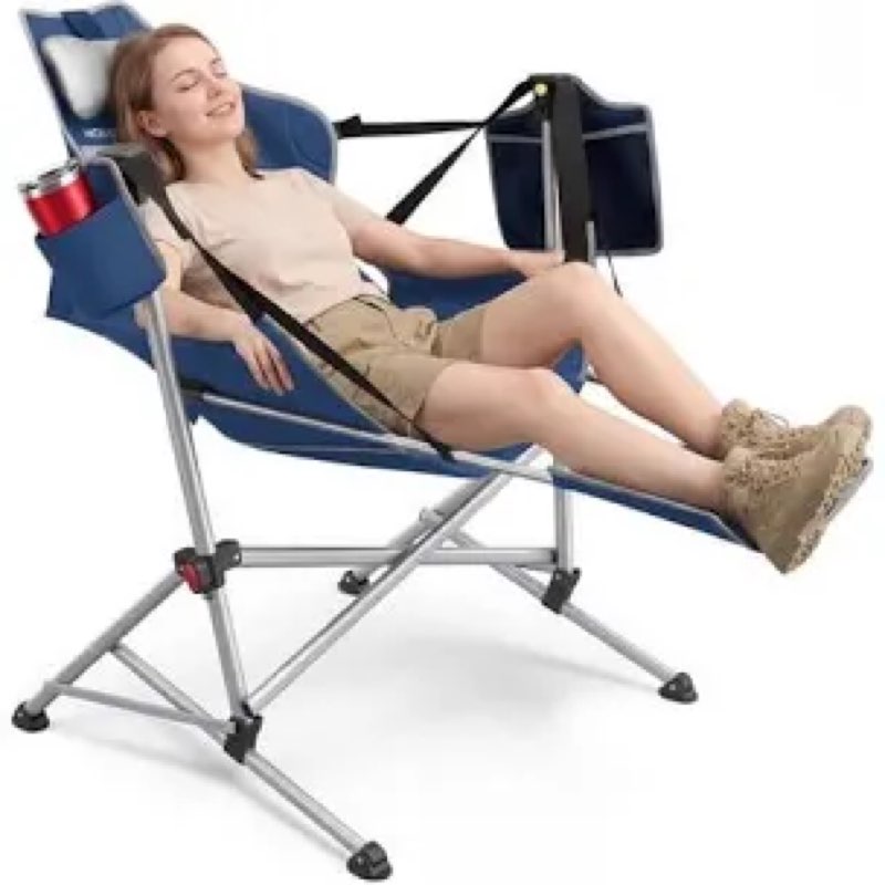 hammock camping chair with footrest, oversized swinging folding camp chair for adults, adjustable ba