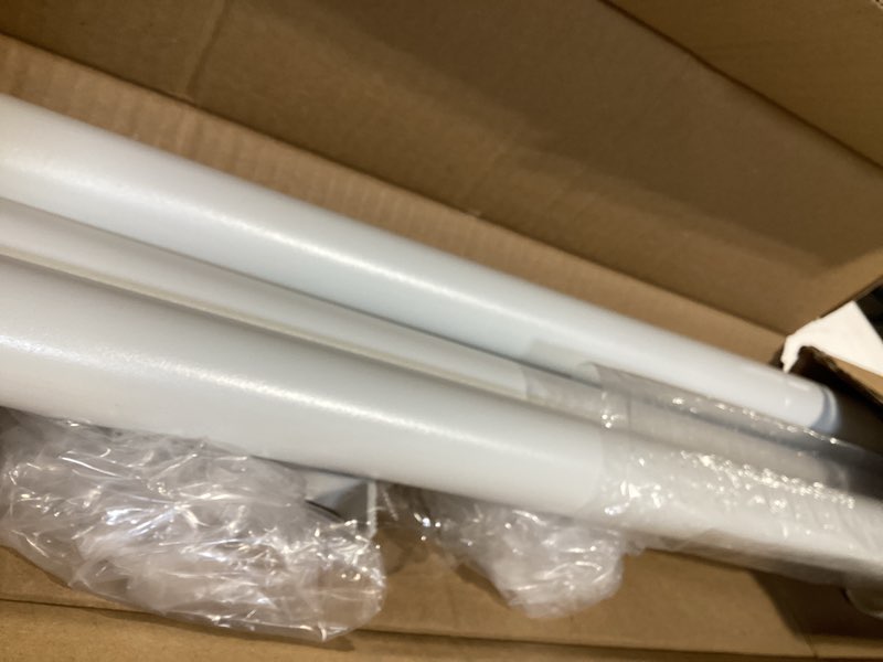 Condition photo showing Good Condition for long tension rod 39-144inch white tension curtain rods no drilling 1.26" diameter adjustable outdoor curtain rod for windows,shower,patio,doorway,heavy duty spring rods 41" to 144" white