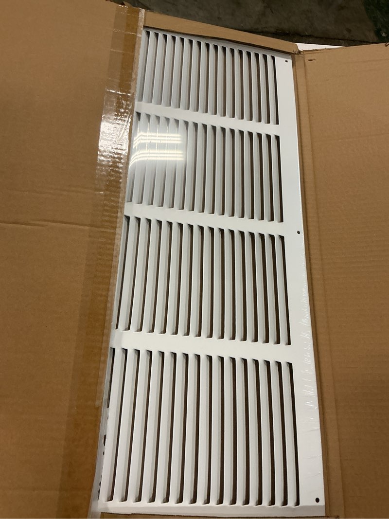 Condition photo showing New/Like New for Fits 26x16 Duct Opening | Steel Return Air Grille by Handua | Vent Cover Grill for Sidewall and Ceiling | White | HVAC Cold Air Intake Grille | Outer Dimensions: 25.75\"W X 17.75\" 1 24\"W x 16\"H [Duct Opening]