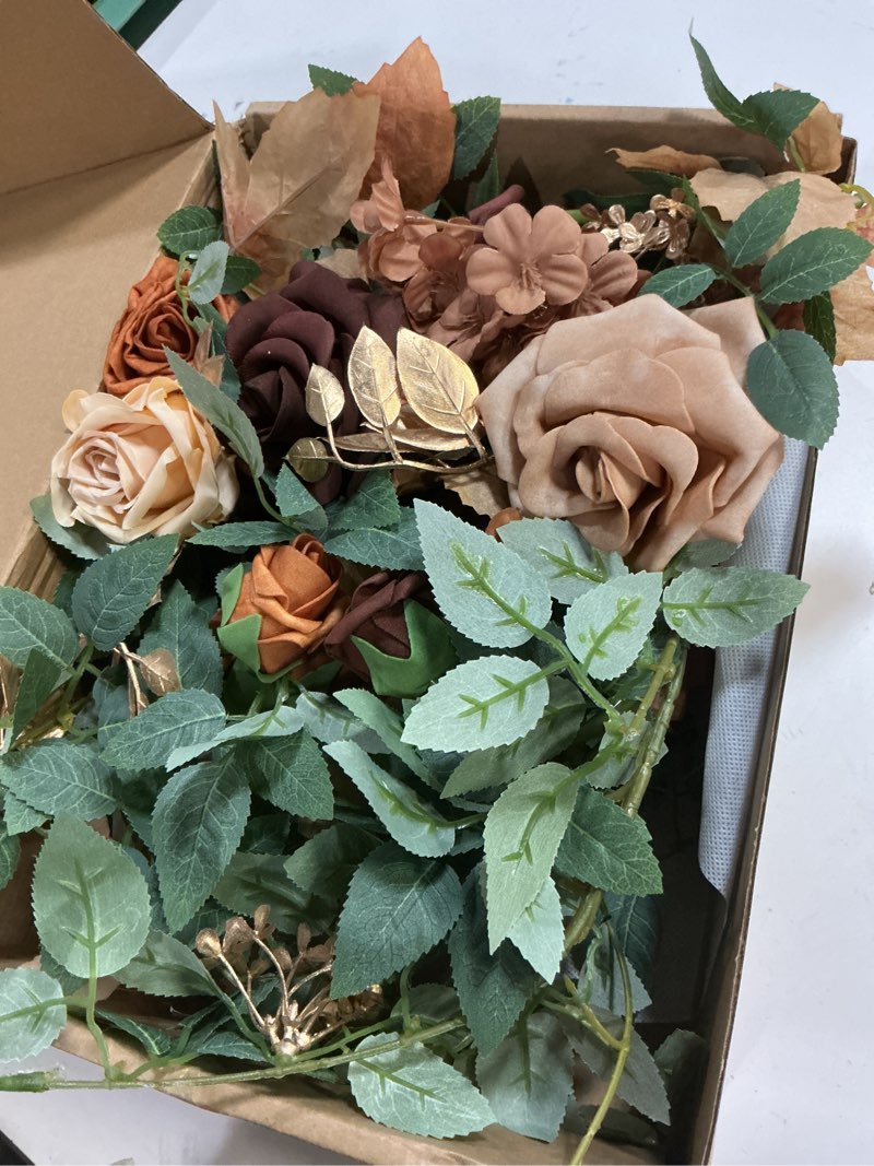 Condition photo showing Good Condition for Ling's moment 2PCS Walnut Brown Artificial Flower Garland Spiea Floral Swags Wedding Arch Flowers Taupe Centerpieces for Sweetheart Head Table Easel Wall Entryway Board Backdrop Decoration Brn-walnut Brown