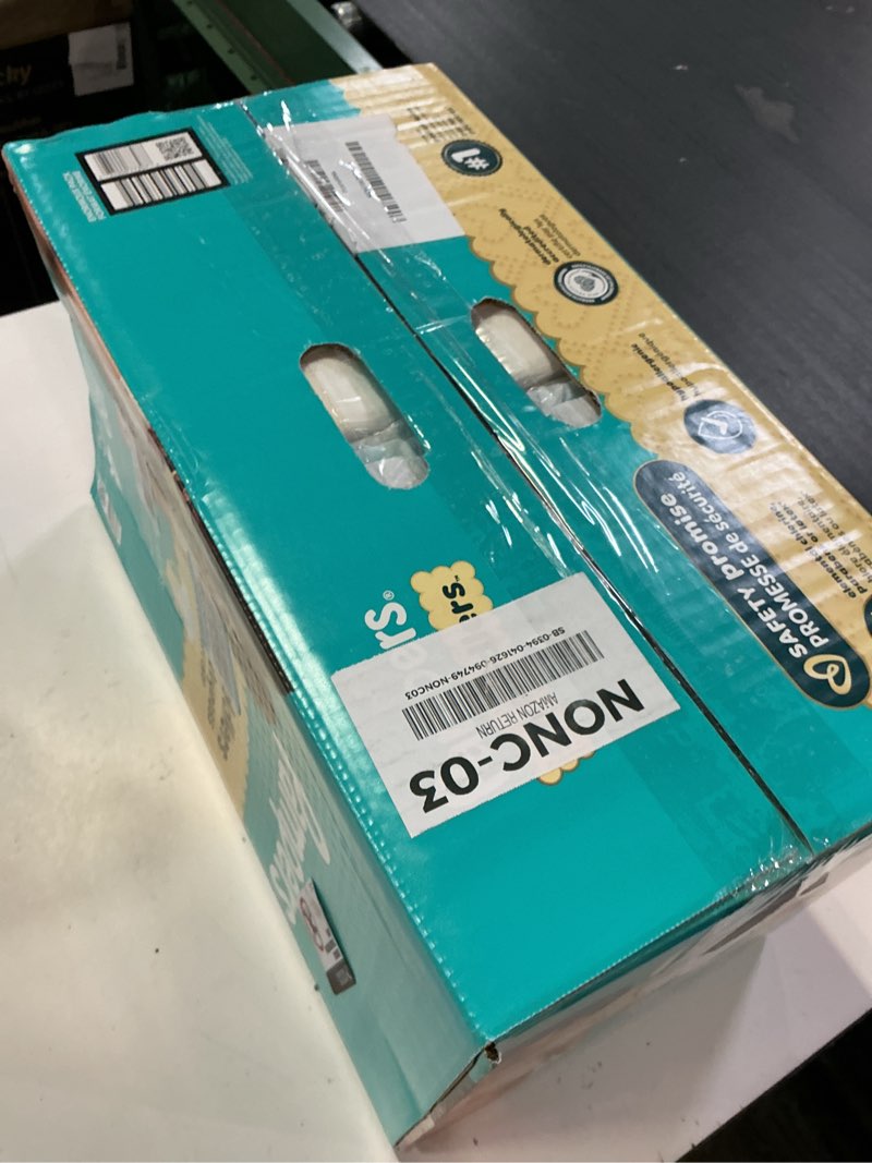 Condition photo showing New/Like New for pampers swaddlers diapers, size 4 (15-34 lbs), 120 count, absorbent, keeps baby dry and comfortable, skin safe disposable baby diaper (packaging may vary) size 4 120