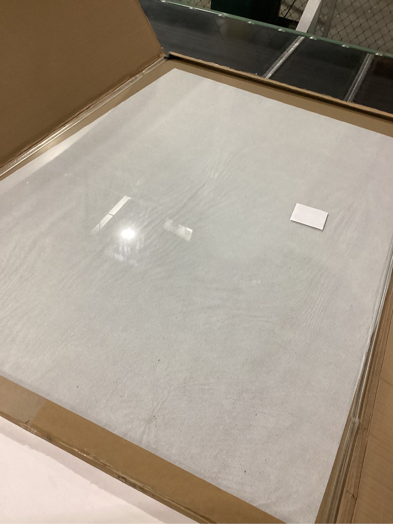 Condition photo showing New/Like New for tempered glass chair mat 48" x 32",1/5" thick for office desk,rolling chair mat for carpet, odorless, easy to clean with 4 non-slip pads for carpet & hardwood floors