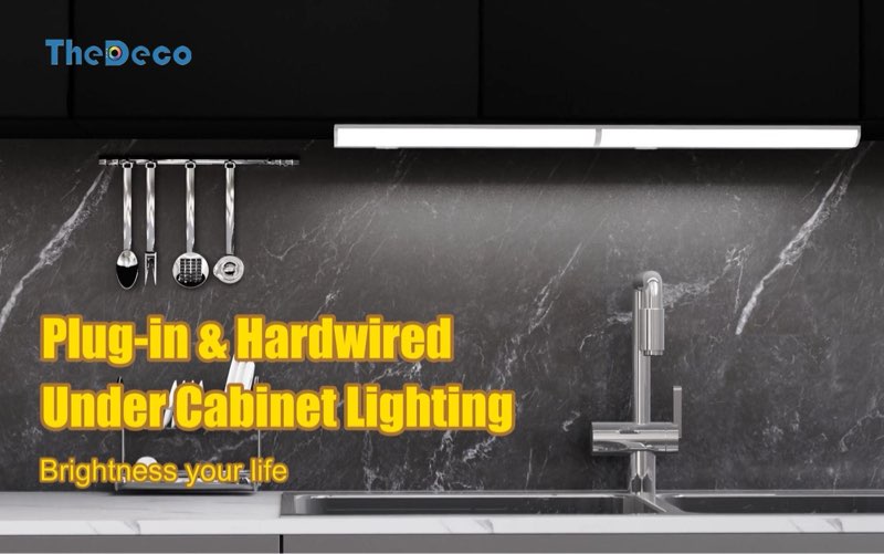 TheDeco 30 Inch LED Under Cabinet Light, Plug in Kitchen Lighting, 3CCT Selectable (3000K/4000K/5000
