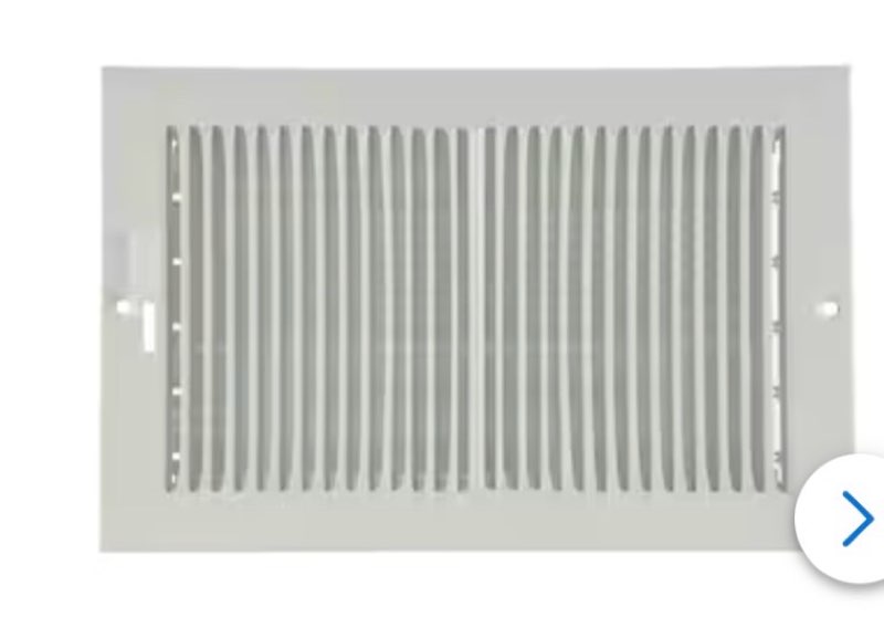 reliabilt 10-in x 6-in 2-way steel white baseboard register ( outside width- 11.25-in )