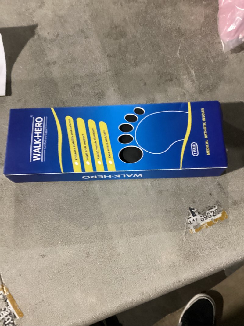 Condition photo showing Good Condition for Plantar Fasciitis Feet Insoles Arch Supports Orthotics Inserts Relieve Flat Feet, High Arch (Mens 7-7 1/2 | Womens 9-9 1/2) Gray Mens 7 - 7 1/2 | Womens 9 - 9 1/2