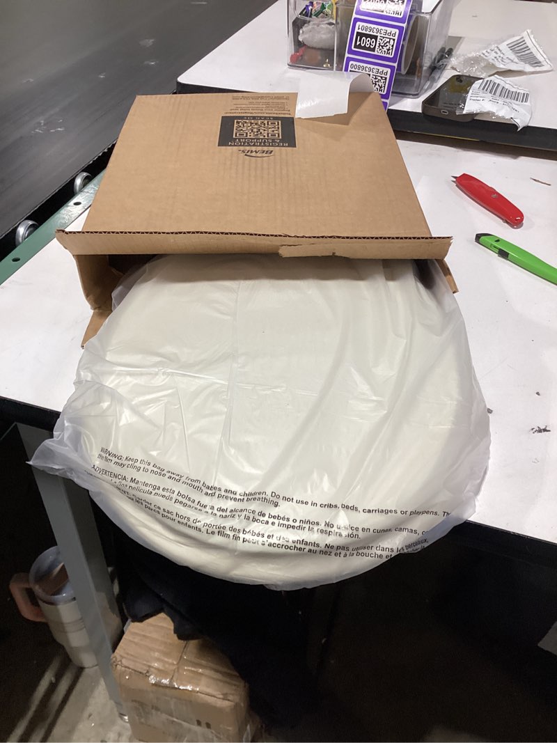 Condition photo showing New/Like New for Mayfair Cassel Slow Close Toilet Seat, Easy Clean, Non Slip Premium Wood Seat, Easy Install, Made in USA, Round, Bone Seat Round