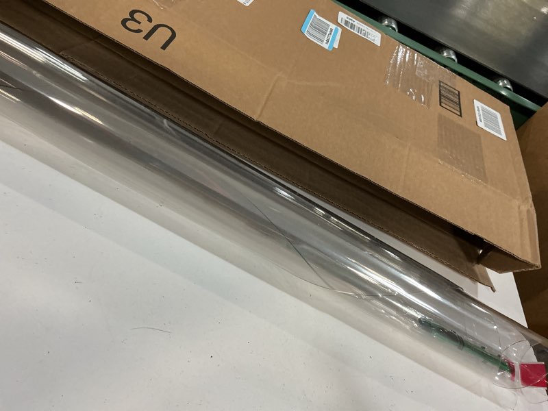 Condition photo showing Good Condition for RostiKong 36 Inch Clear Plastic Round Table Top Protector PVC Tablecloth Cover Vinyl Cover Easy Clean Waterproof Furniture Topper Pad for Wood Dining Living Room Accent Coffee Patio Table Mat Desk Pad 36" x 36" Upgraded Clear Round Shape