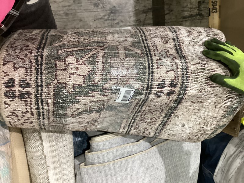 Condition photo showing As Is for loloi amber lewis georgie collection ger-08 lagoon/beige 8'-4" x 11'-6", .19" pile height, area rug lagoon / beige 8'4" x 11'6" (rectangular)