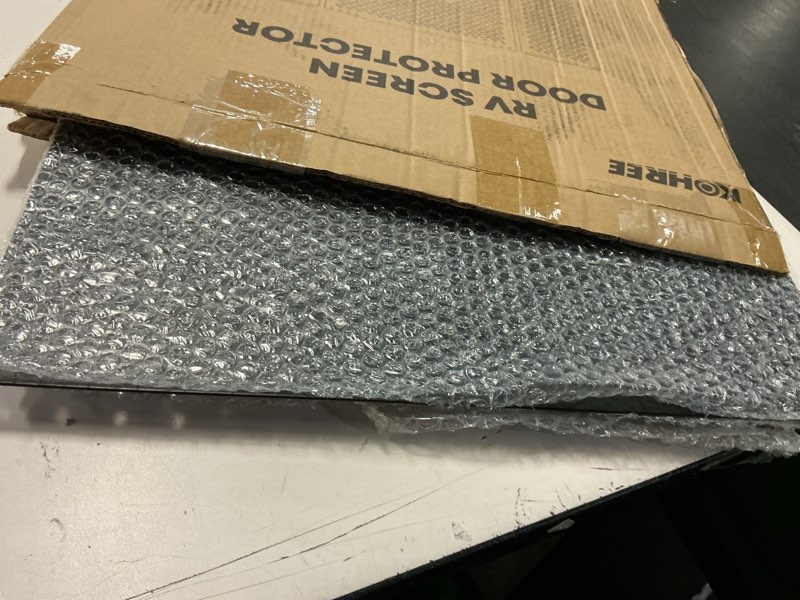 Condition photo showing Good Condition for kohree rv screen door protector: bone pattern design rv entry screen defender door grille for dogs - 20'' height & adjustable camper screen door protector width from 18.2" to 31.8"