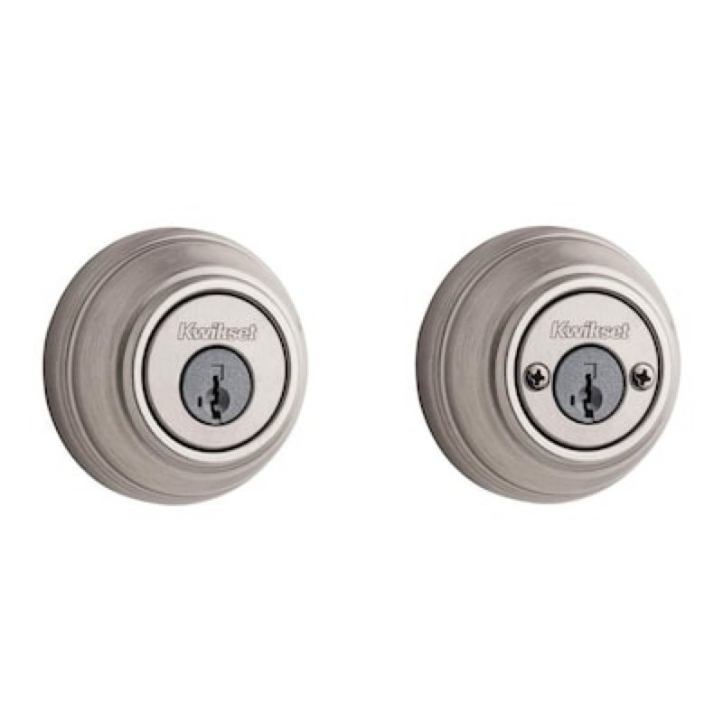 kwikset signature series 985 satin nickel double cylinder deadbolt ft. smartkey security