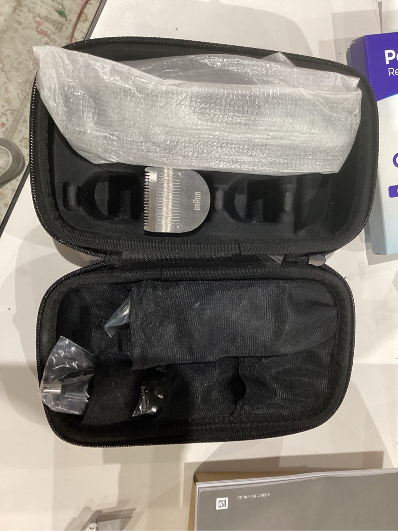 Condition photo showing As Is for Braun All-in-One Style Kit Series 7 7410, 8-in-1 Trimmer for Men with Beard Trimmer, Body Trimmer for Manscaping, Hair Clippers & More, Sharpest Blade, 40 Length Settings, Waterproof Silver 9 Piece Set