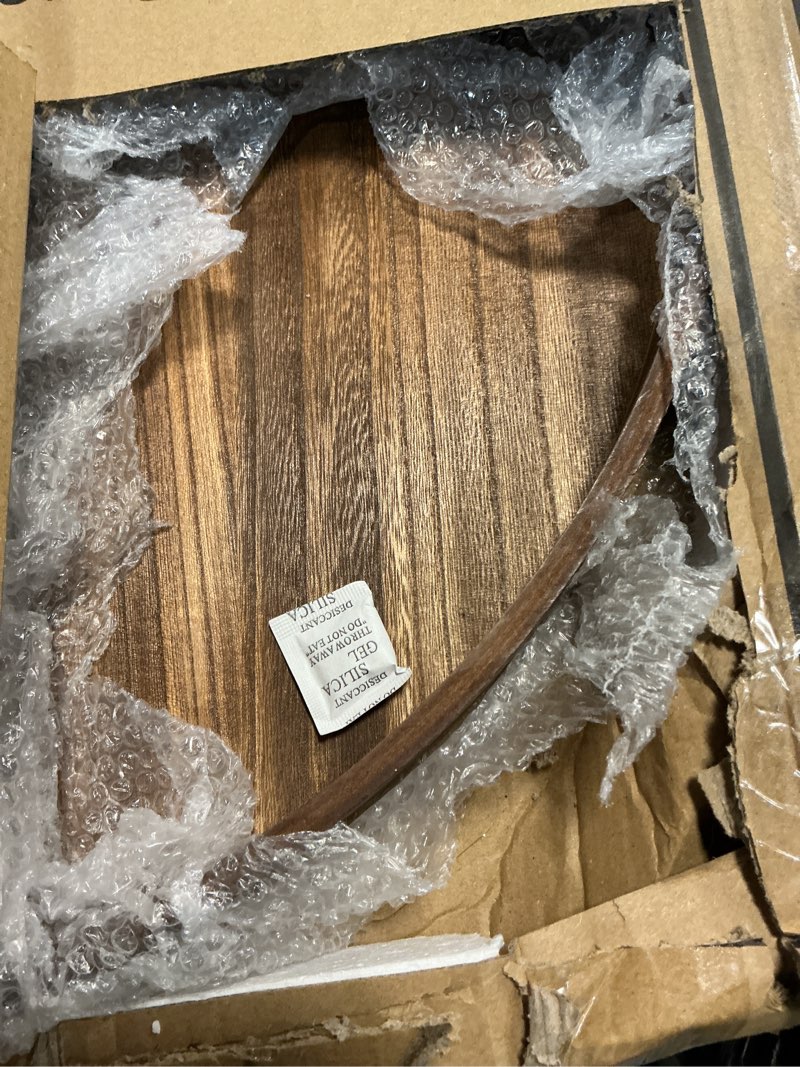 Condition photo showing Good Condition for Round Decorative Tray, Extra Large Wooden Serving Tray with Handles, 11.8in Vintage Brown Decorative Trays for Coffee Table,Kitchen Counter,bandejas decorativas Wood 19.6"