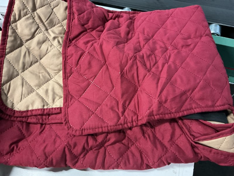 Condition photo showing Good Condition for h.versailtex reversible chair sofa slipcover water repellent couch sofa cover furniture protector non slip chair slipcover with elastic strap for kids, pet(armchair, red/tan) armchair red/tan