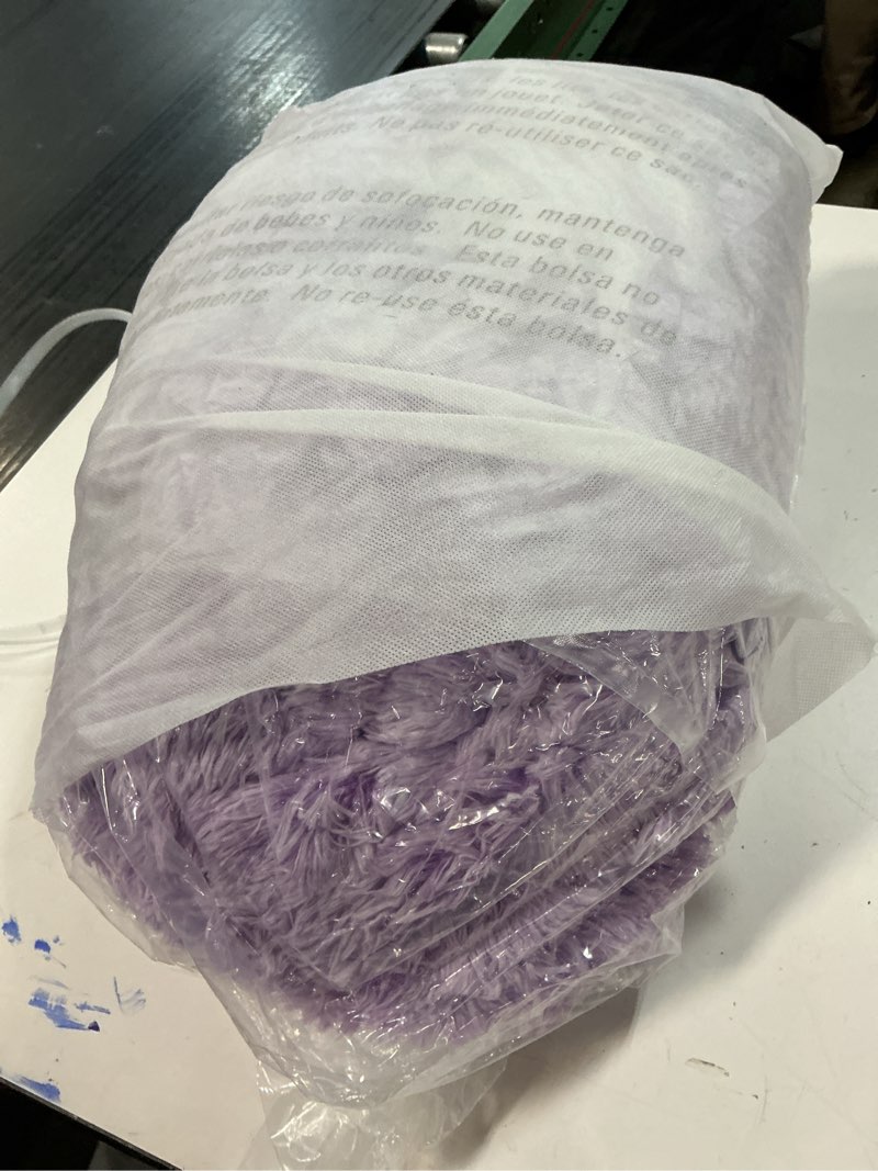 Condition photo showing Good Condition for rugs for living room 6x9, alfombras para salas shag large plush soft area rug, shaggy carpets for bedroom, kids boys girls home decor aesthetic (purple starry, 6x9 feet) 6' x 9' (rectangular) purple starry