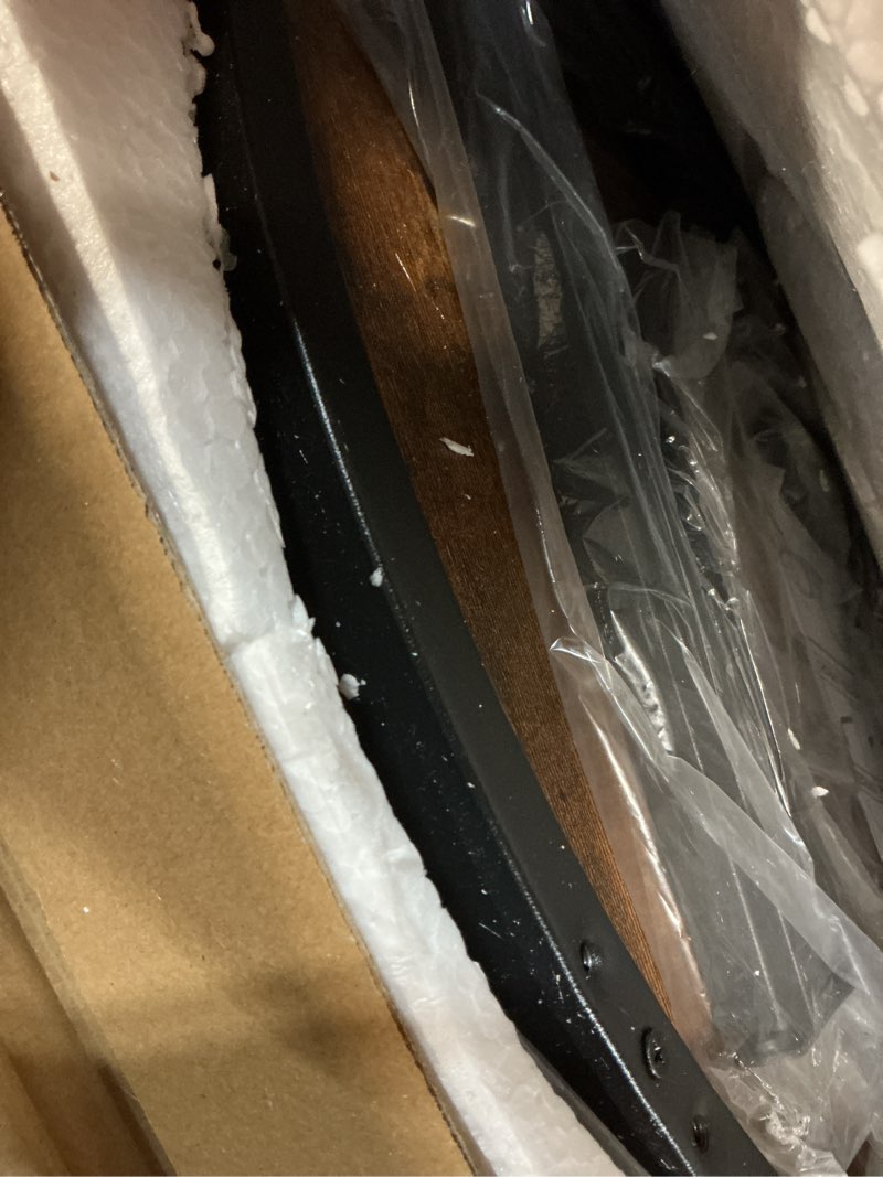 Condition photo showing Good Condition for aboxoo Coffee Table Nesting Round Table Set of 2 Side Table with Sturdy Metal Frame for Living Room Bedroom Apartment Modern Industrial Simple Nightstand,Rustic Brown Rustic Brown Engineered Wood