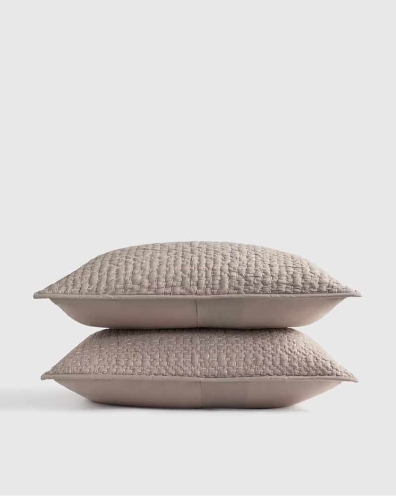 organic cotton hand stitched quilted sham set