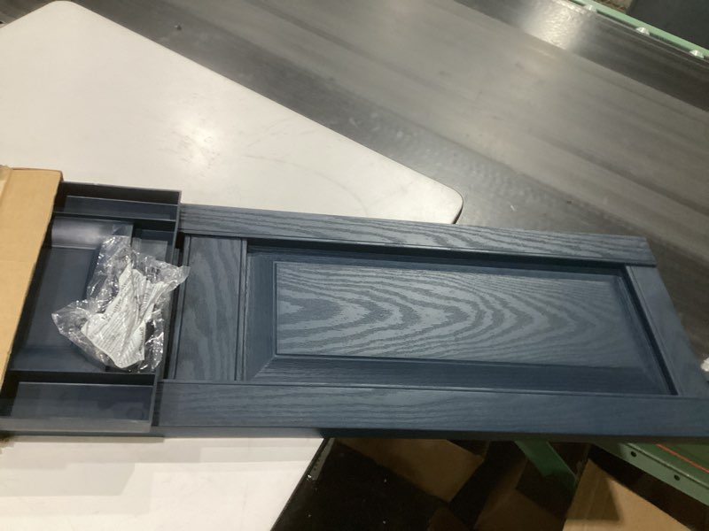 Condition photo showing Good Condition for ekena millwork lifetime vinyl lp2s12x05100mb standard two equal panel vinyls, raised panel vinyl shutters, w/installation shutter-lok's & matching screws (per pair), 12"w x 51"h, midnight blue 166 - midnight blue 12-in. w x 51-in. h