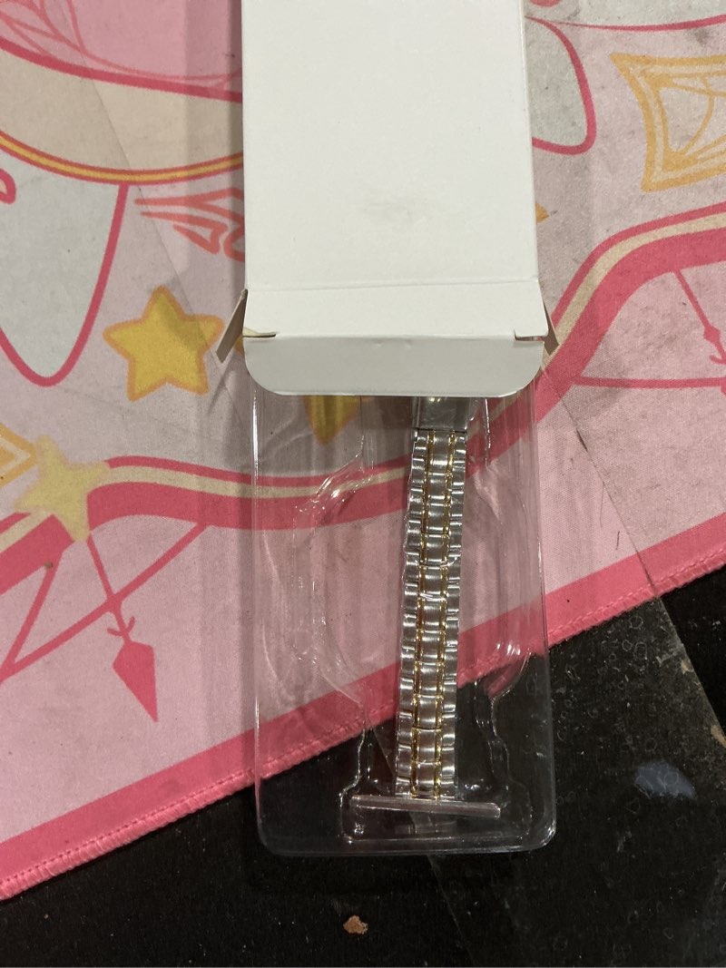 Condition photo showing Good Condition for Narrow Metal Band Compatible with Apple Watch Bands 38mm 40mm 41mm 42mm 44mm 45mm 46mm 49mm (Series 11 10 9 8 7 6 5 4 3 2 1 SE Ultra), Dressy Thin Stainless Steel iWatch Bands for Women Silver/Gold 42mm(Series 11 10)/41mm/40mm/38mm