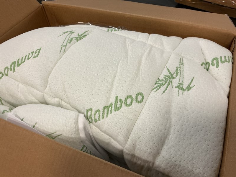 Condition photo showing Good Condition for Ultra Soft Full Size Mattress Topper - Viscose Made from Bamboo Pillow Top Mattress Pad for Back Pain Relief - Naturally Cooling for Hot Sleepers, Green Green Full