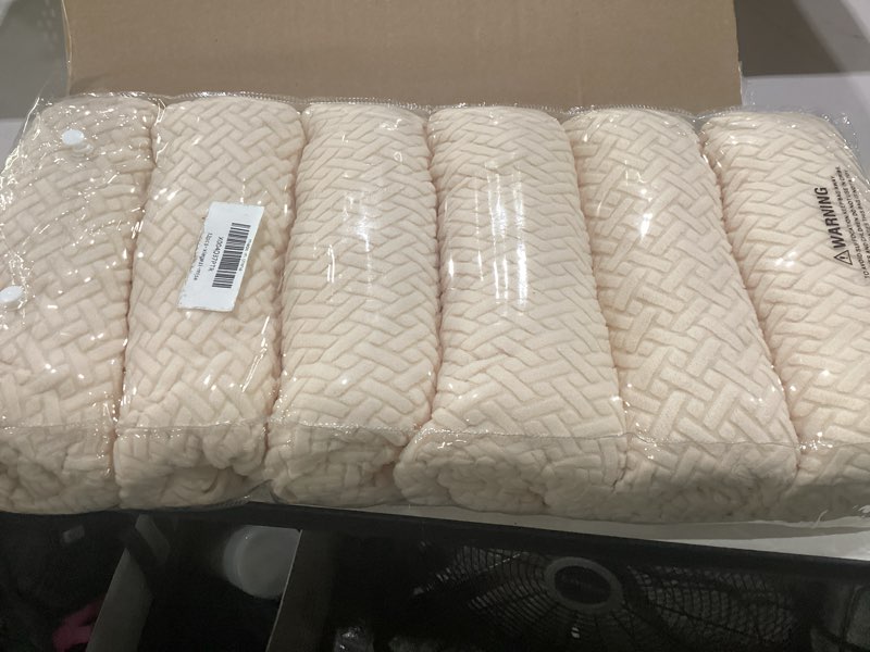 Condition photo showing Good Condition for 12pcs stretch patio cushion covers,outdoor couch covers replacement,outdoor couch & sofa slipcovers,for patio furniture cushion covers,washable reusable furniture protector (beige,cover only) 12pcs jacquard twill beige